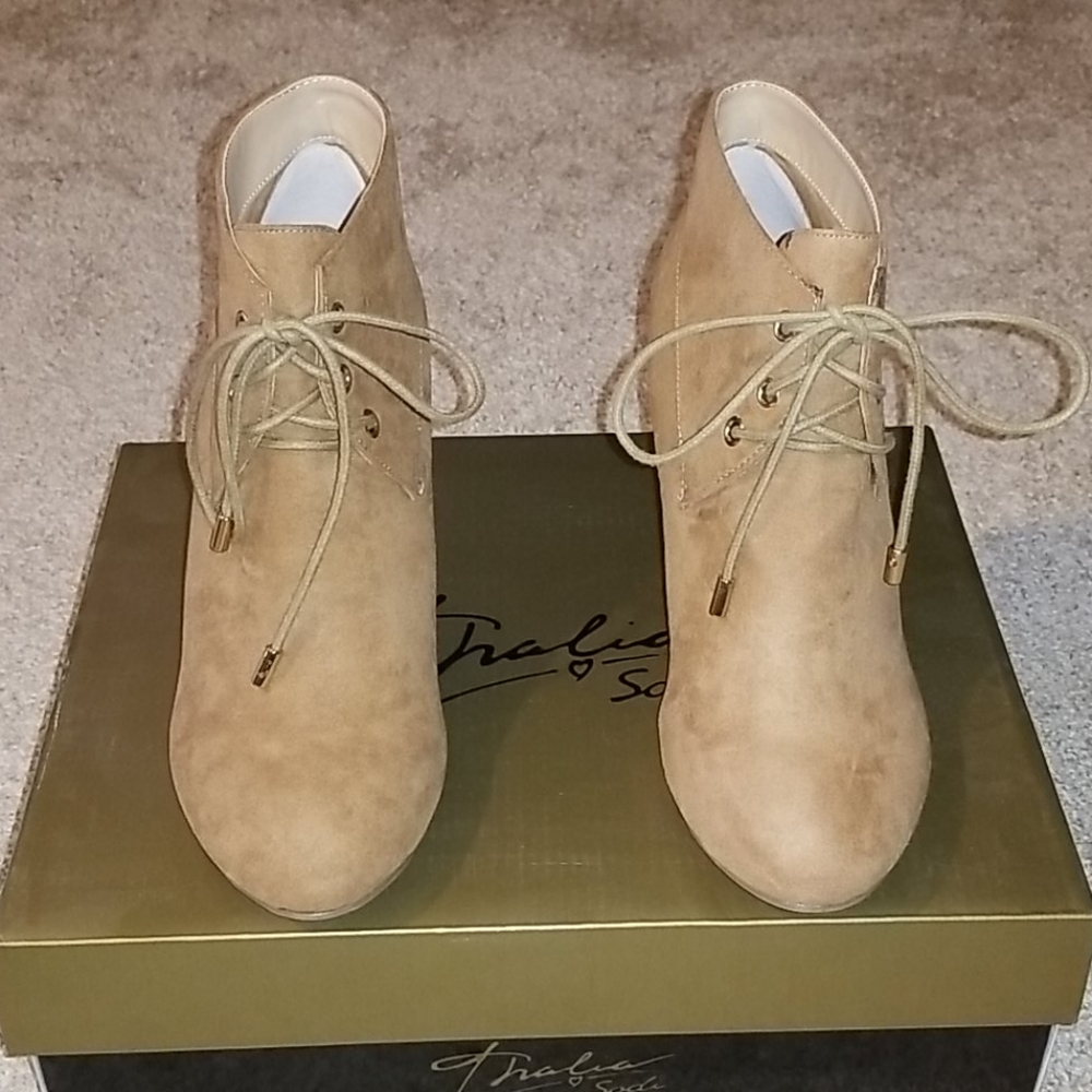Tan suede ankle boots